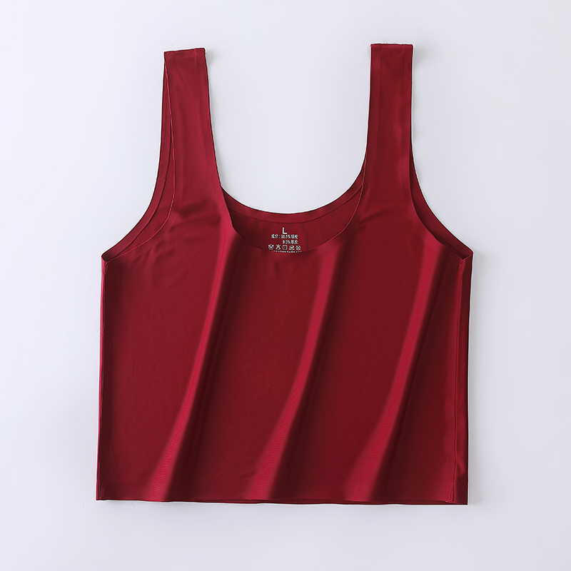 Large size women's unscratched underwear Breasted Wrap Breast-proof Walking Light Beating Bottom Harnesses Ice Silk Vest Summer Dressing for short and thin 100 lap