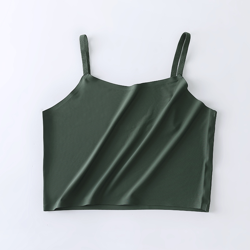 Bandeau underwear suspender girl thin anti-light bottom breast wrap summer large size fat mm vest beauty back ice silk white