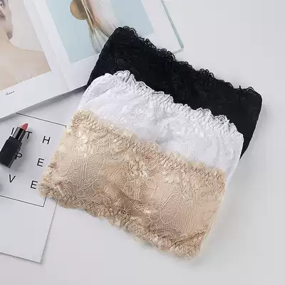 Imported lace small cute breast wrap female bottom anti-light sexy underwear shoulder strap chest pad micro gathering large size fat MM underwear