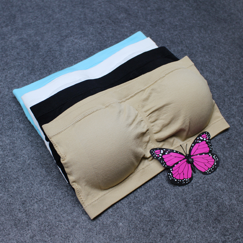 Gap the bottom strapless big size fat MM chest wrap chest bra anti-light with chest pad pregnant women's underwear