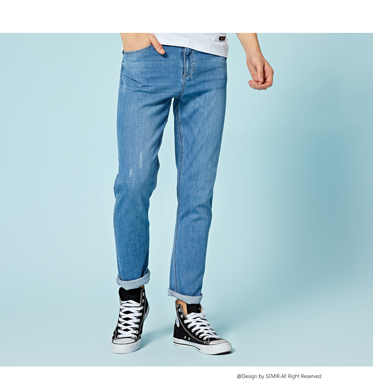 Quần jean nam Senma 2018 hè mới quần nam thẳng quần thời trang Hàn Quốc quần âu nam quần jogger nam