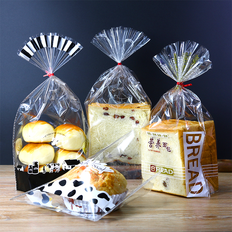 Sliced ​​Toast Packaging Bag Toast Bread Baking Meal Bag Plastic Film Bag Transparent Food Disposable