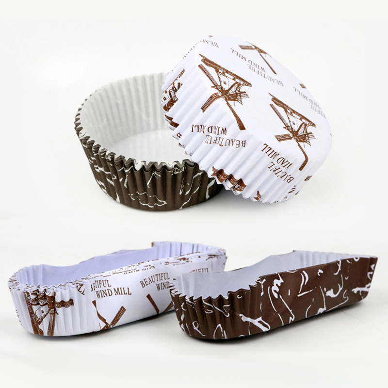 YCC Baking Packaging Windmill Shower Film High Temperature Resistant Baking Oil-Proof Round Cupcake Bread Paper 300