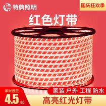 LED red light strip outdoor waterproof light strip 220V red light festival festive exterior wall KTV decorative line light strip