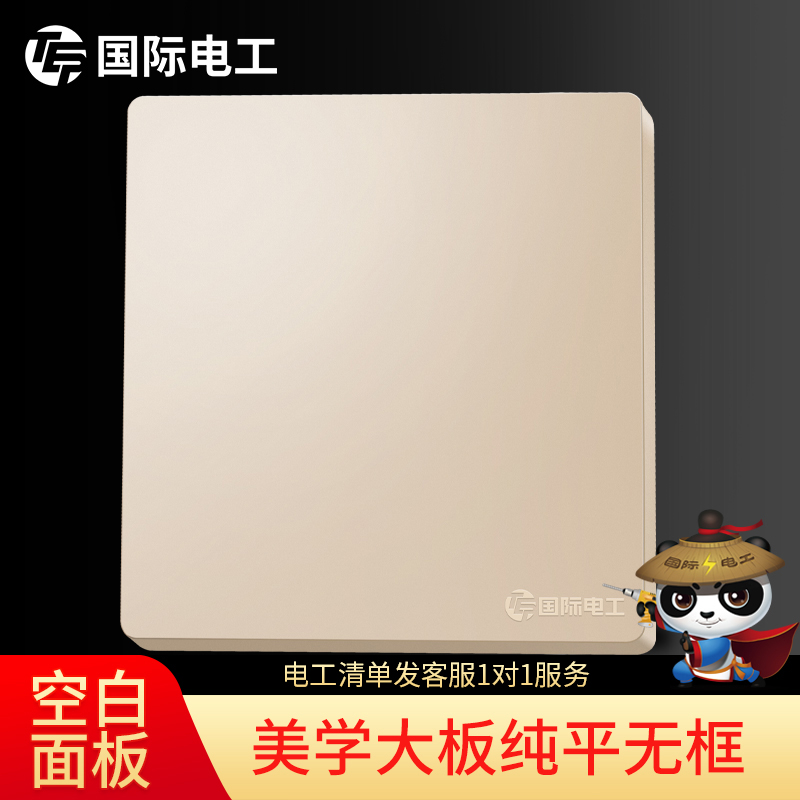 International Electrician Big Board Switch Socket 86 Type Home Champagne Gold Wall Concealed blank plate cover plate cover Cover Bezel