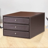 Симптомы на рабочем столе кожаного офисного рабочего стола, ящик для хранения ящика -в стиле данных, трехслойное хранилище TIDELL