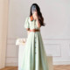 White fake two-piece light familiar Hepburn style high-end French dress women's summer waist slimming temperament retro dress