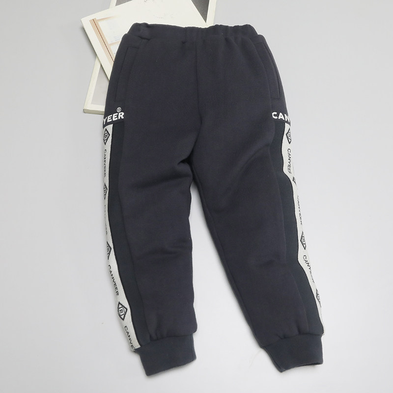 Kangyi children's down pants small and medium-sized children's thickened warm pants boys and girls baby wear 90 velvet elastic waist