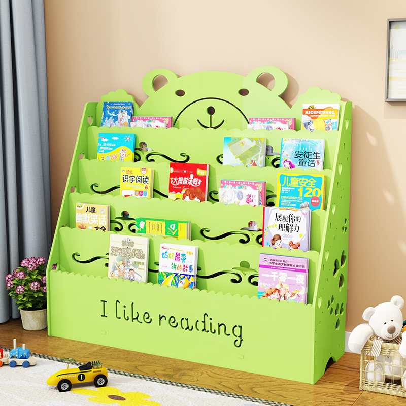 Children's bookshelf simple cartoon baby bookshelf floor-to-ceiling storage bookcase bookshelf kindergarten picture book rack