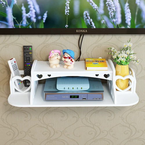 Creative Wall TV Set -Top Box Free Punching Storage Living Route Router Box Wind Wanging спальня перегородка
