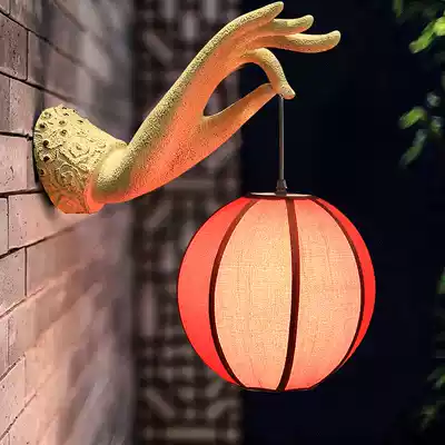 Retro new Chinese wall lamp decoration corridor aisle wall lamp bergamot imitation classical Zen courtyard lamps Chinese style