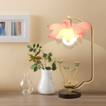 Creative personality new Chinese Lotus table lamp household plug-in bedroom bedside table lamp Zen decoration warm table lamp