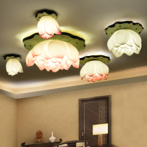 Creative new Chinese lotus ceiling lamp living room bedroom balcony corridor aisle lamp Chinese style lotus personality art