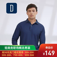 David Hill 2018 mùa thu mới áo sơ mi polo dài tay nam doanh nhân nam áo thun cotton dài tay áo phông nam có cổ