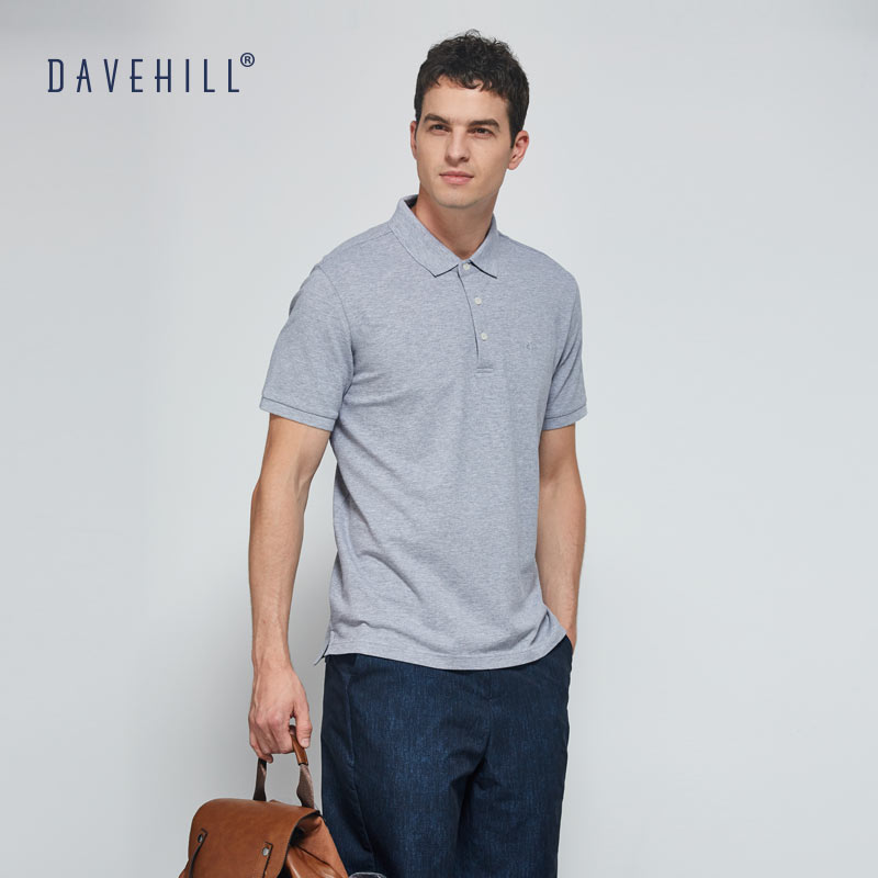 mới tinh khiết màu tối giản T-shirt thở và giản dị Dave Hill với ngắn tay Polo nam