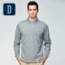 David Hill POLO áo sơ mi nam trung niên cotton lỏng lẻo thêu chương kinh doanh bình thường mùa thu nam dài tay áo thun áo polo nam đẹp Polo