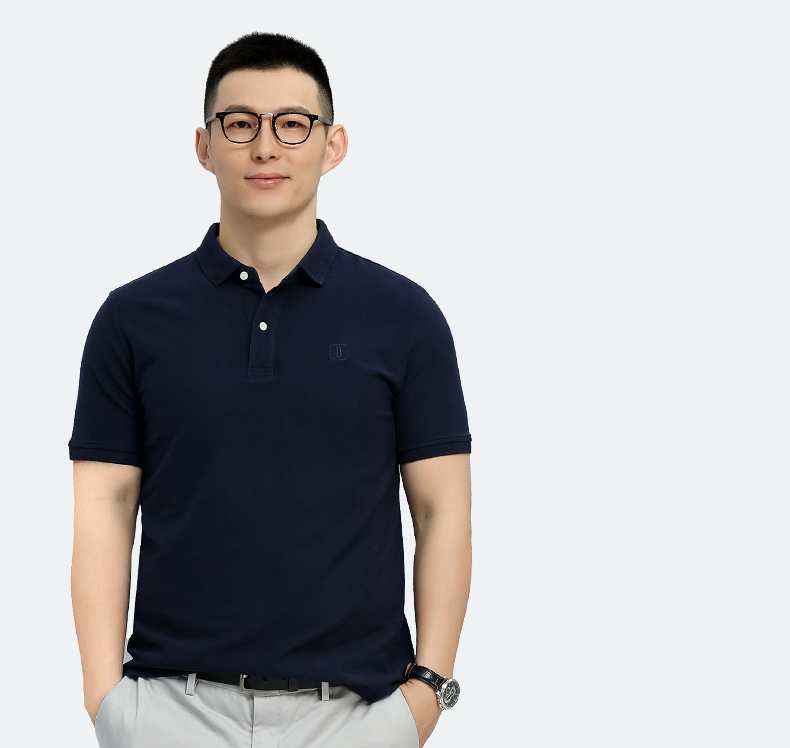 David Hill áo sơ mi nam tay ngắn cotton mùa hè nửa tay màu rắn kinh doanh thanh niên giản dị ve áo lỏng lẻo áo thun nam có cổ hàng hiệu