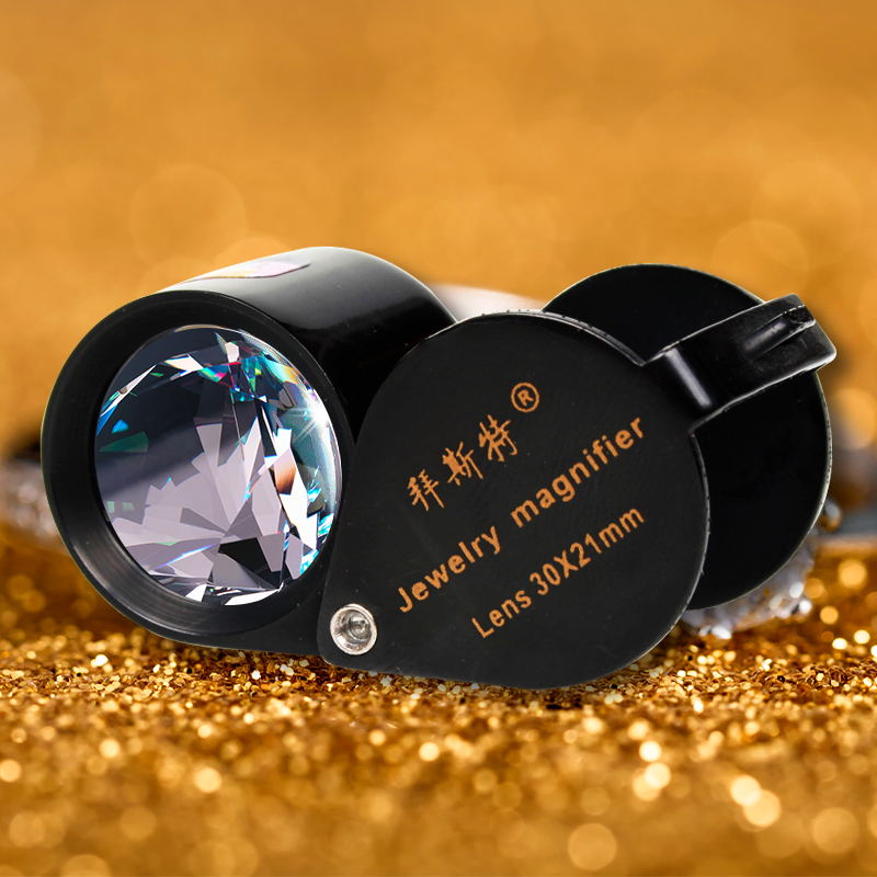 Byster Magnifier 10 Times 30 Fold Sleeves Optical Glass Lens Genuine Handheld Appraisal Jewelry Tool Jade