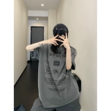 Летняя хлопковая футболка для влюбленных, премиум класс, свободный крой, короткий рукав