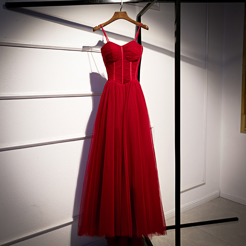 Red Toast Dress for Bride 2026 New Wedding Style Long Slim-Fit Engagement Homecoming Dress Can Be Worn Casually Women's Dress