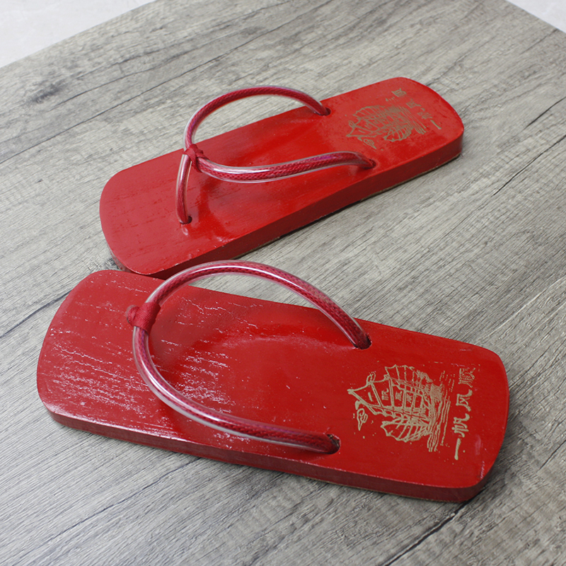 Chaoshan-Style Garden Red Shoes, Red Wooden Clogs, and Flip-Flops