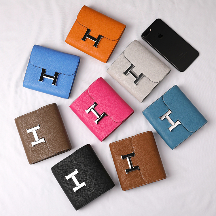 Classic Letter Buckle 70% off Square Wallet Genuine Leather Lychee Crocodile Pattern Wallet Women's Small Bag