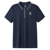 Camel outdoor polo shirt mens short-sleeved lapel high-end business casual top 2024 summer commute quick-drying T-shirt