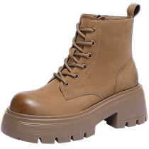 Camel Outdoor Shoes Womens Shoes 2024 Autumn and Winter New Retro Fashion Boots Versatile Casual Martin Boots Womens Thick Sole Increased