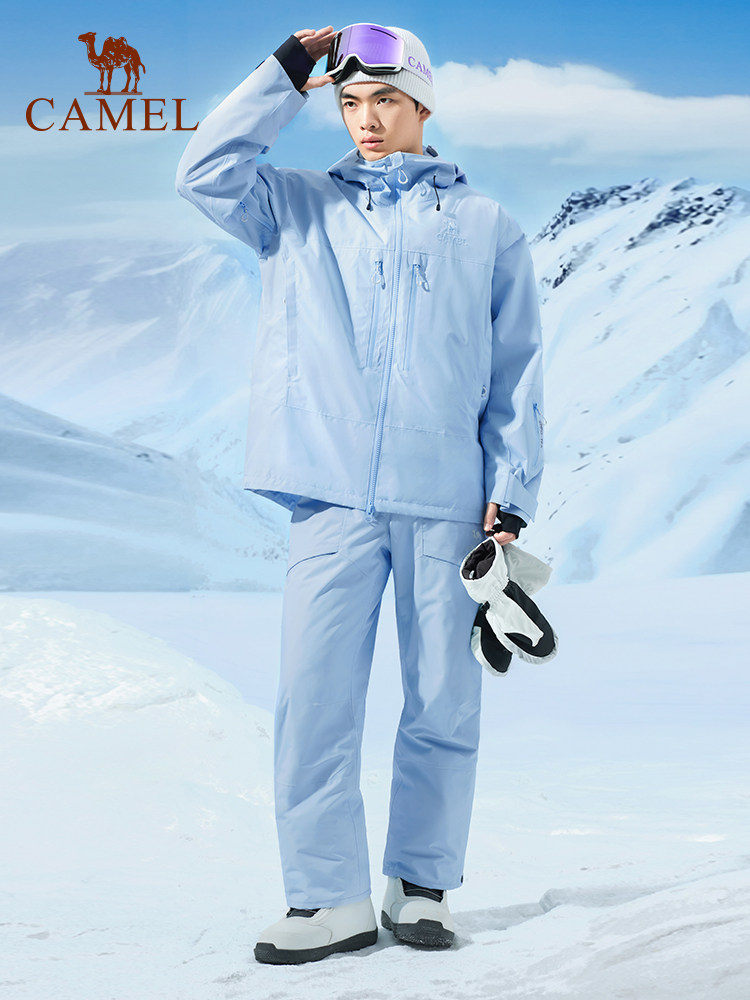 Camel Outdoor Snowboard Pants for Men and Women 2025 Winter Windproof Waterproof Loose Padded Warm Snow Pants