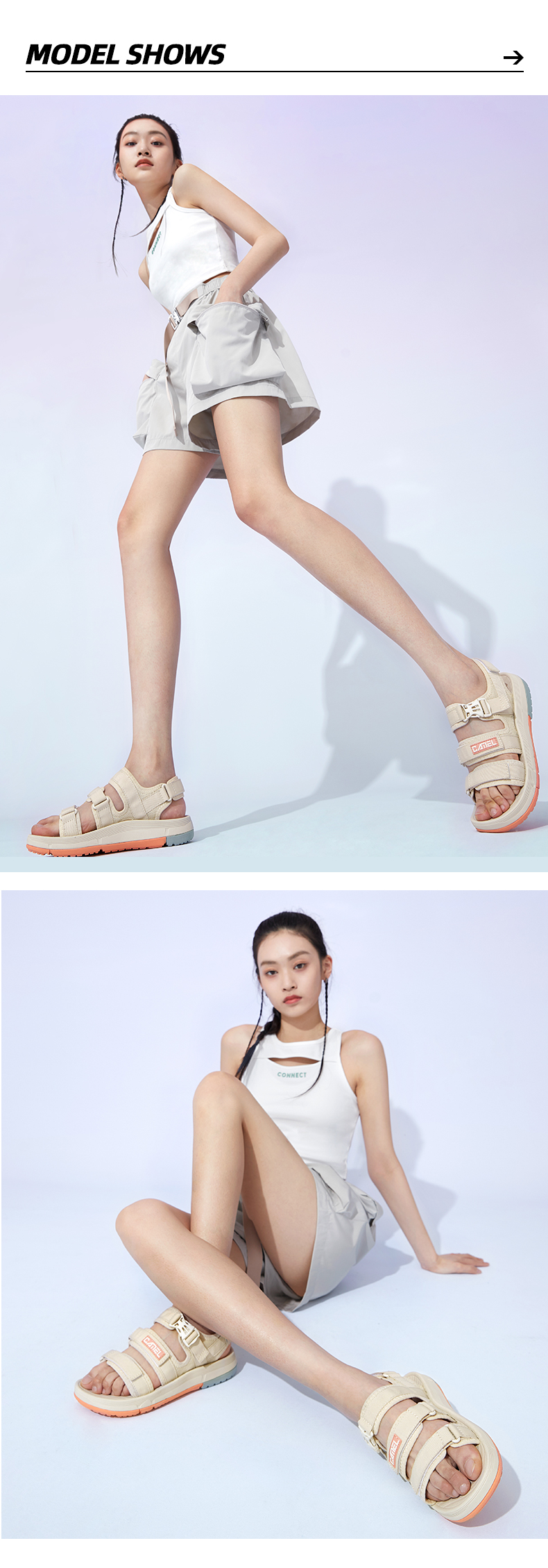 Camel  骆驼  新款女士运动凉鞋 图1