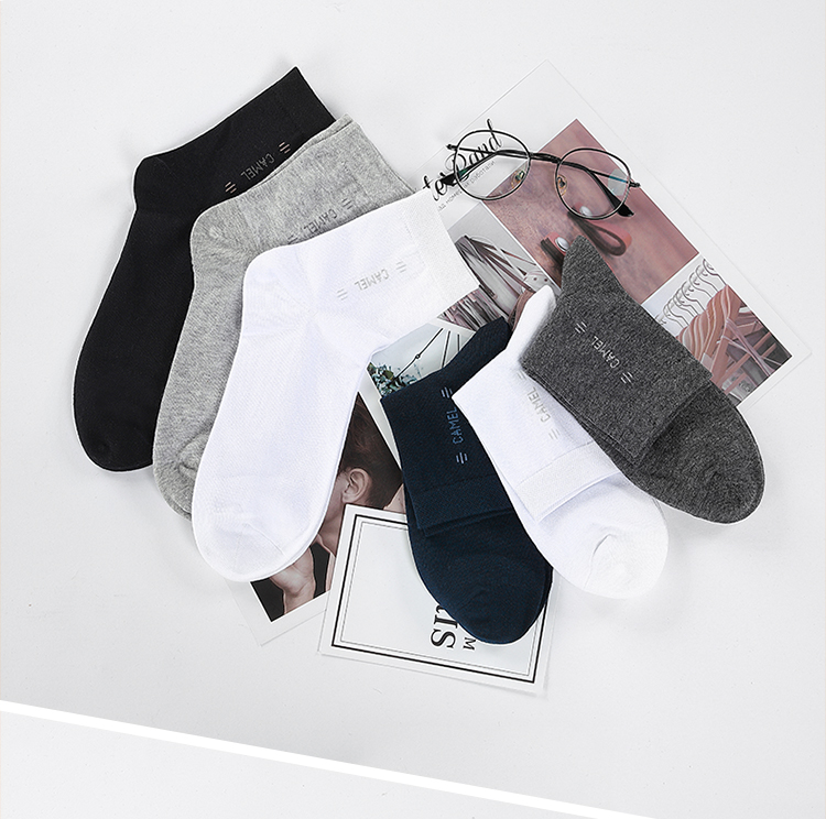 Camel vớ vớ Joker trong ống Cotton Thoải mái thoáng khí mồ hôi Khử mùi Cotton vớ nam Thể thao Stockings 6 cặp - Vớ thể thao tất thể thao feetures