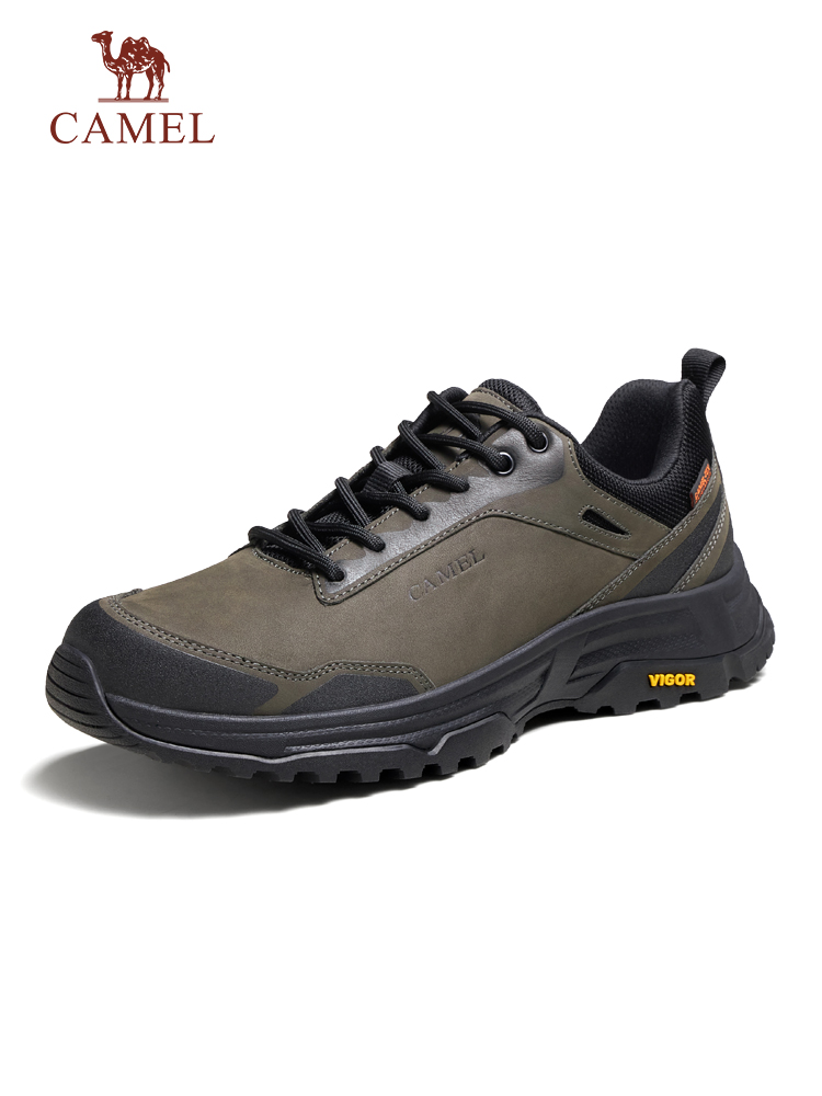 (No Scrub) camel outdoor leisure men's shoes climbing shoes 2023 Winter new waterproof and abrasion-resistant hiking sneakers-Taobao