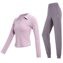 Camel Womens Fashion Yoga Sports Suit Womens 2024 Autumn Casual Fitness Long Sleeve T-Shirt Sweatpants Two-piece Set