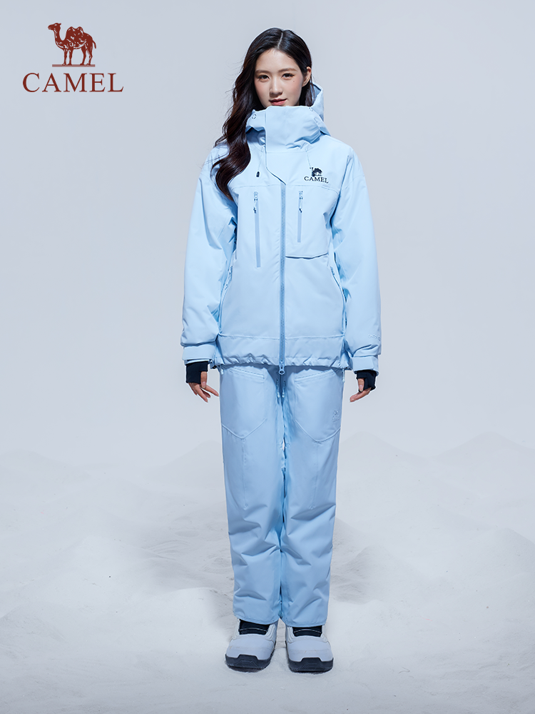 Camel Outdoor Ski Pants for Men, Snowboard 2L Waterproof Snow Pants with Added Cotton for Warmth, Cold and Snow Protection, Ski Clothing Pants for Women