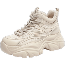 Camel outdoor casual womens shoes 2024 winter new style plus velvet dad shoes womens thick-soled sports shoes cotton shoes womens high tops