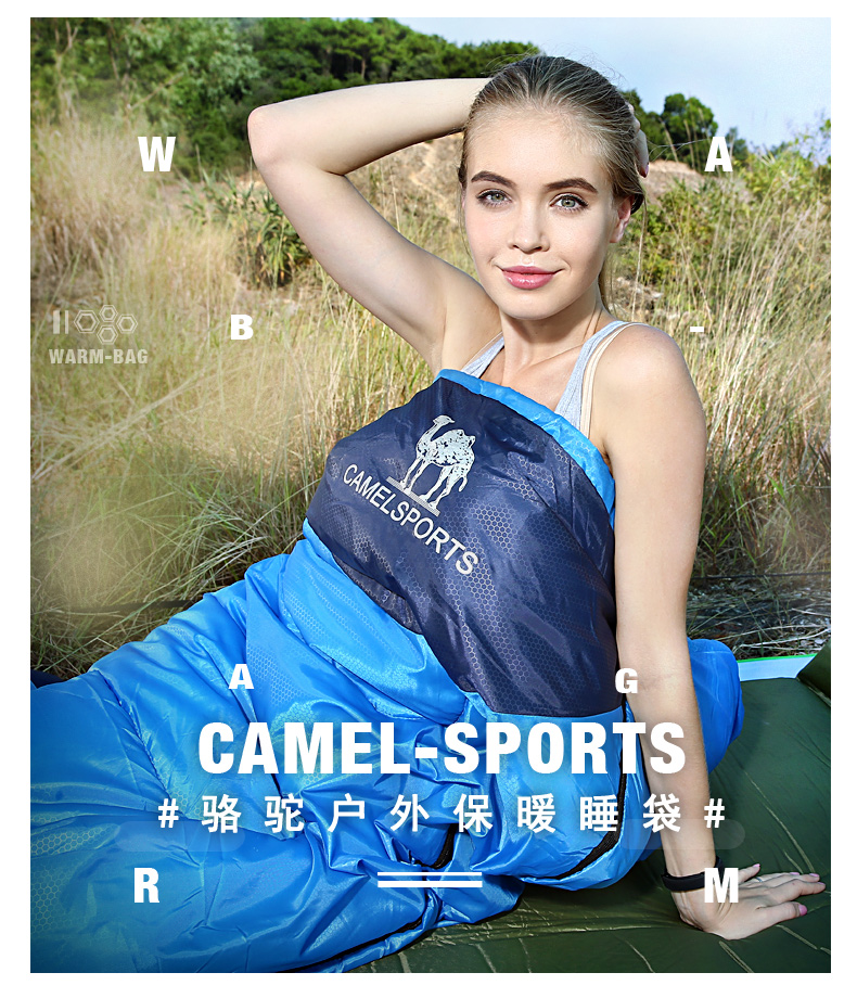 [Bán Hot 20,000] Camel ngoài trời túi ngủ 1.1 kg du lịch bẩn có thể chiến đấu đôi trong nhà người lớn túi ngủ