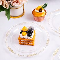 7 5 Inch Disposable Transparent Crystal Dinner Plate Phnom Penh Embossed Pan Cake Dish Children Birthday Party Cake Dish