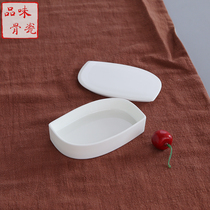 Bone china toothpick box toothpick tube toothpick jar simple solid color white body light luxury dessert box for hotel restaurant table