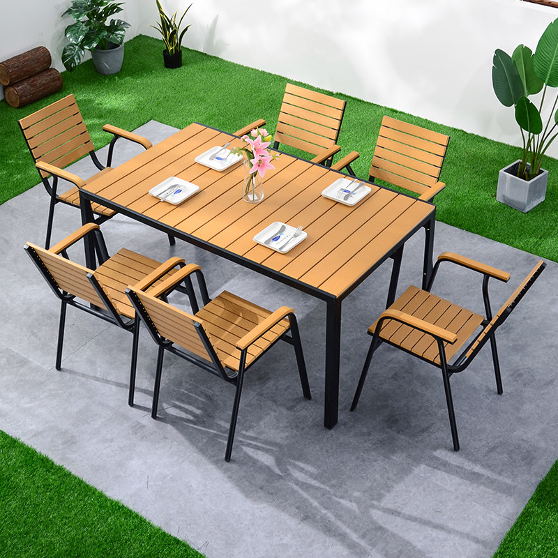 Xinhou Suitable Outdoor Desk and Chair Molded CourtyAnti-corrosive Water Outdoor Furniture Outdoor Garden Leisure and Simple Balcony Combination