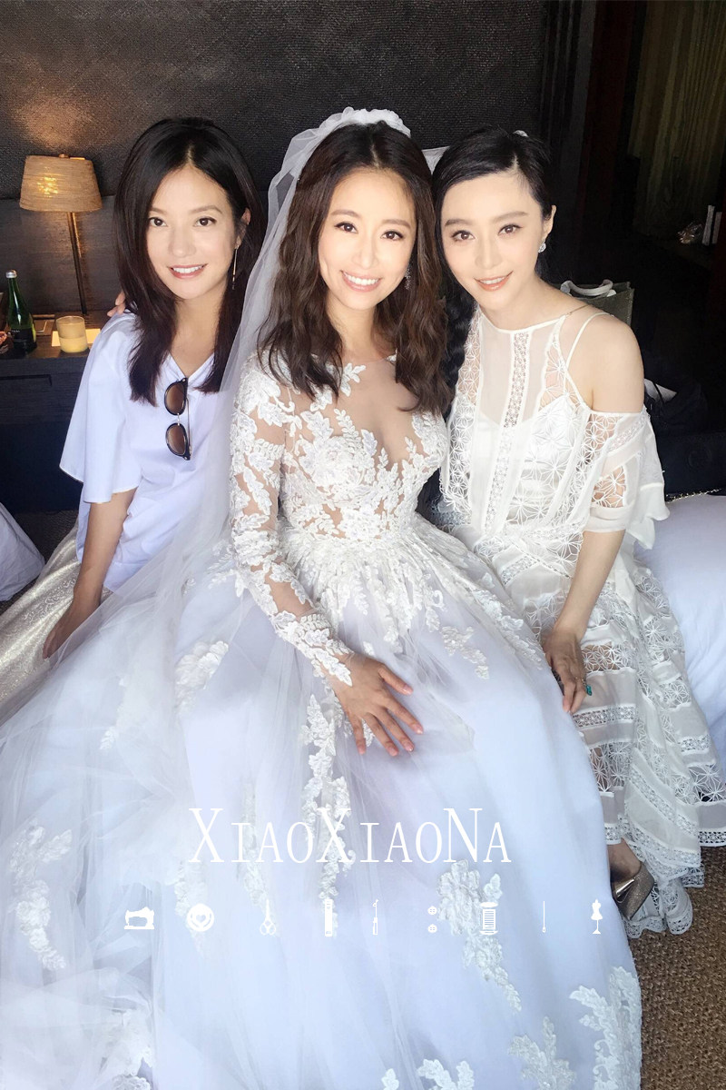 2021 new wedding dress Lin Xinru star same word shoulder princess dream waist thin long tail woman