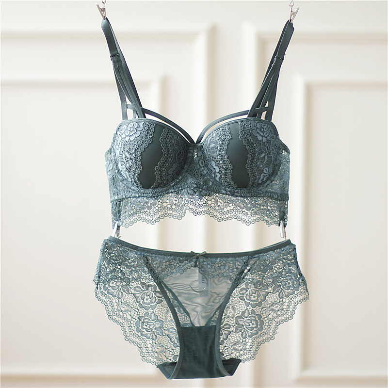 Europe and America gather for small breasts lingerie suit Sexy lace thick section Side collection Breast Bra Ben Life Net Yarn Spring Summer New