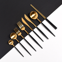 Xiaoxijia Nordic 304 stainless steel Western tableware knife fork spoon steak knife dessert spoon fruit fork chopsticks