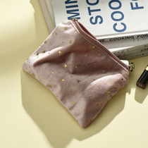 Xiaoxijia light luxury Velvet star storage bag portable portable cosmetic bag lipstick bag coin wallet small Hand bag