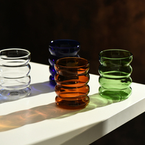 Xiaoxijia Nordic ins Wind colored glass milk cup fruit juice Cup heat-resistant coffee cup tea cup drinking water Cup