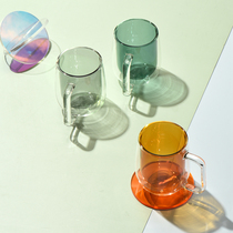 Xiaoxijia ins color double-layer glass heat-resistant water Cup mug cup tea cup Breakfast Milk Cup high face value