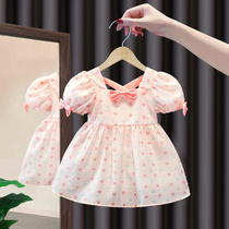 Girl Lian Dress Summer Short Sleeve 2022 New 2 Ocean Gas 4 Children 5 Princess Dress 3 Year Old Female Baby Skirt Summer Dress