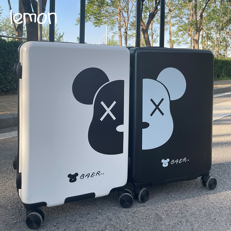 Cartoon Violent Bear Suitcase Trendy Japanese Style Male and Female Student 24-Inch Travel Trolley Case 20inch Boarding Password Suitcase