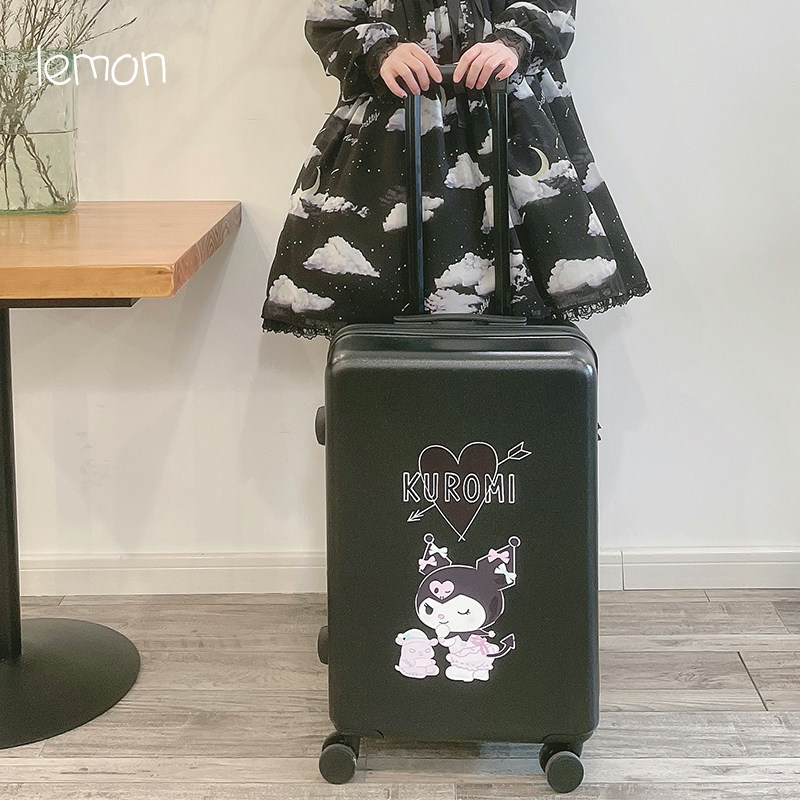 Kuromi luggage, cute Japanese style, 20-inch small trolley case, 24-inch student travel combination lock case, 26-inch women's.
