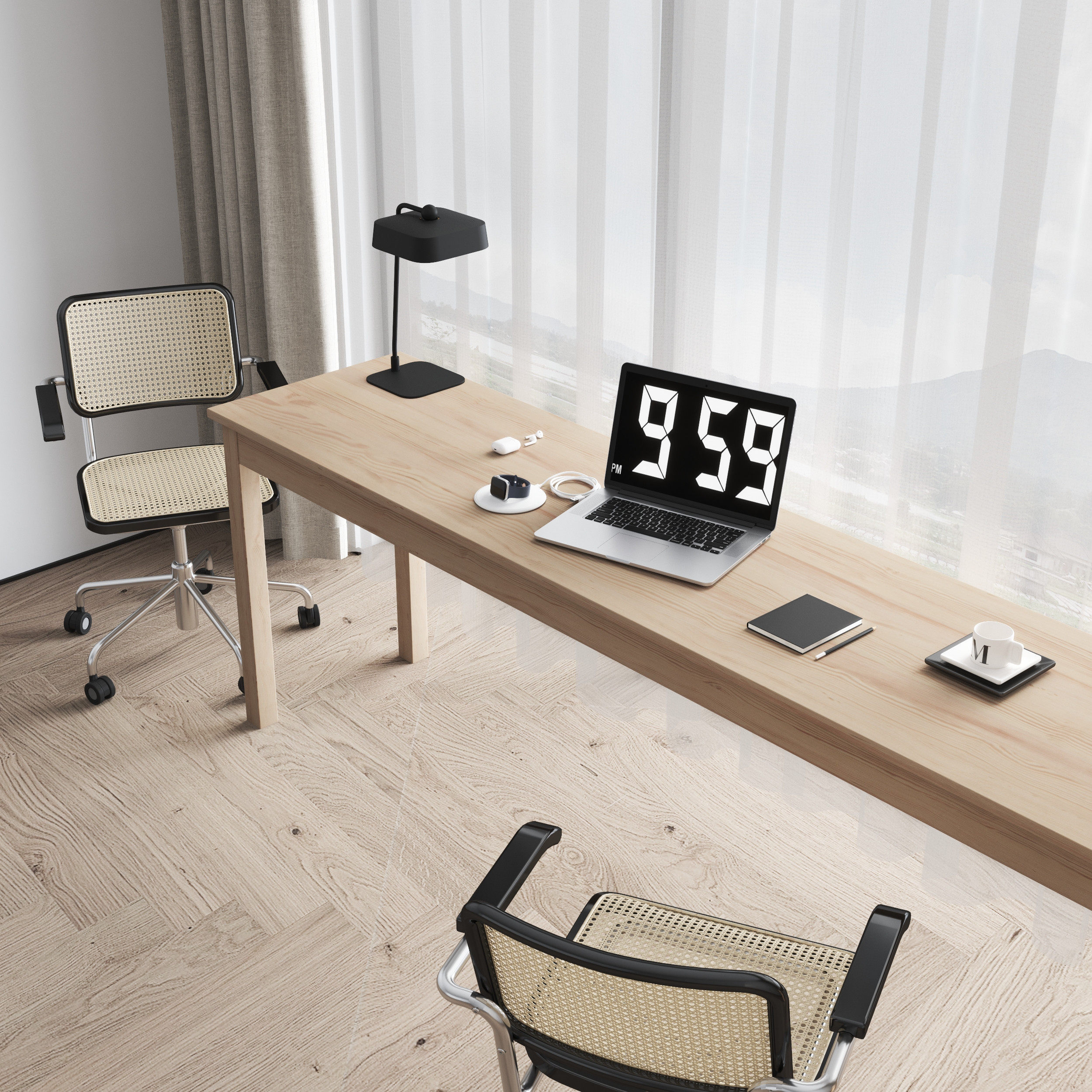 full solid wood narrow desk strip table bedroom window edge table close to wall table design office computer desk