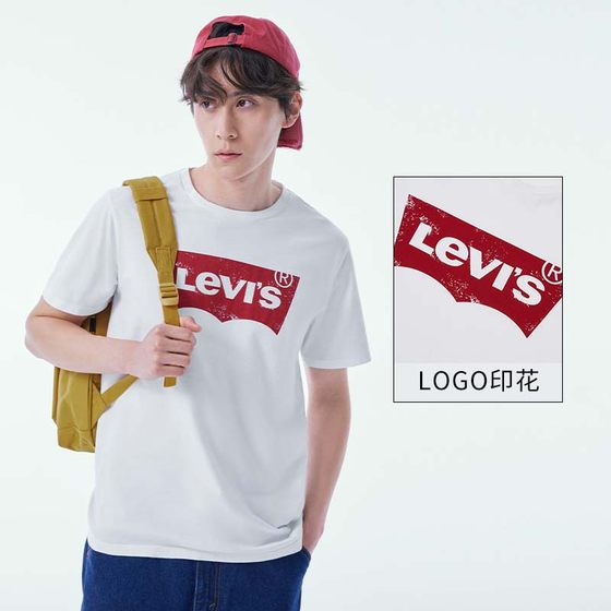 Levi's Levi's couple short-sleeved T-shirt trendy brand simple letter logo print fashion all-match cotton top